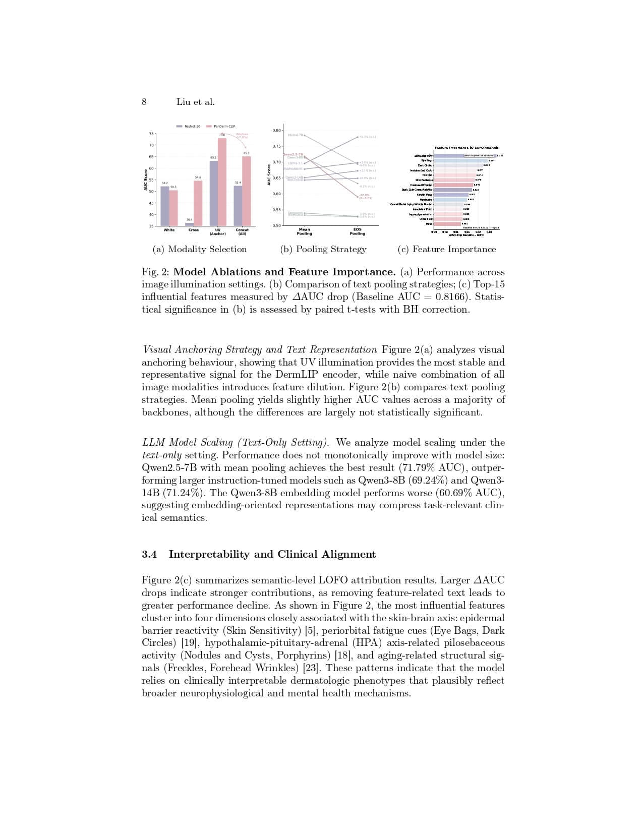 Skin2Mind: A Multimodal Framework for Mental Health Risk Screening via Facial Images and Structured Skin Reports - Page 8