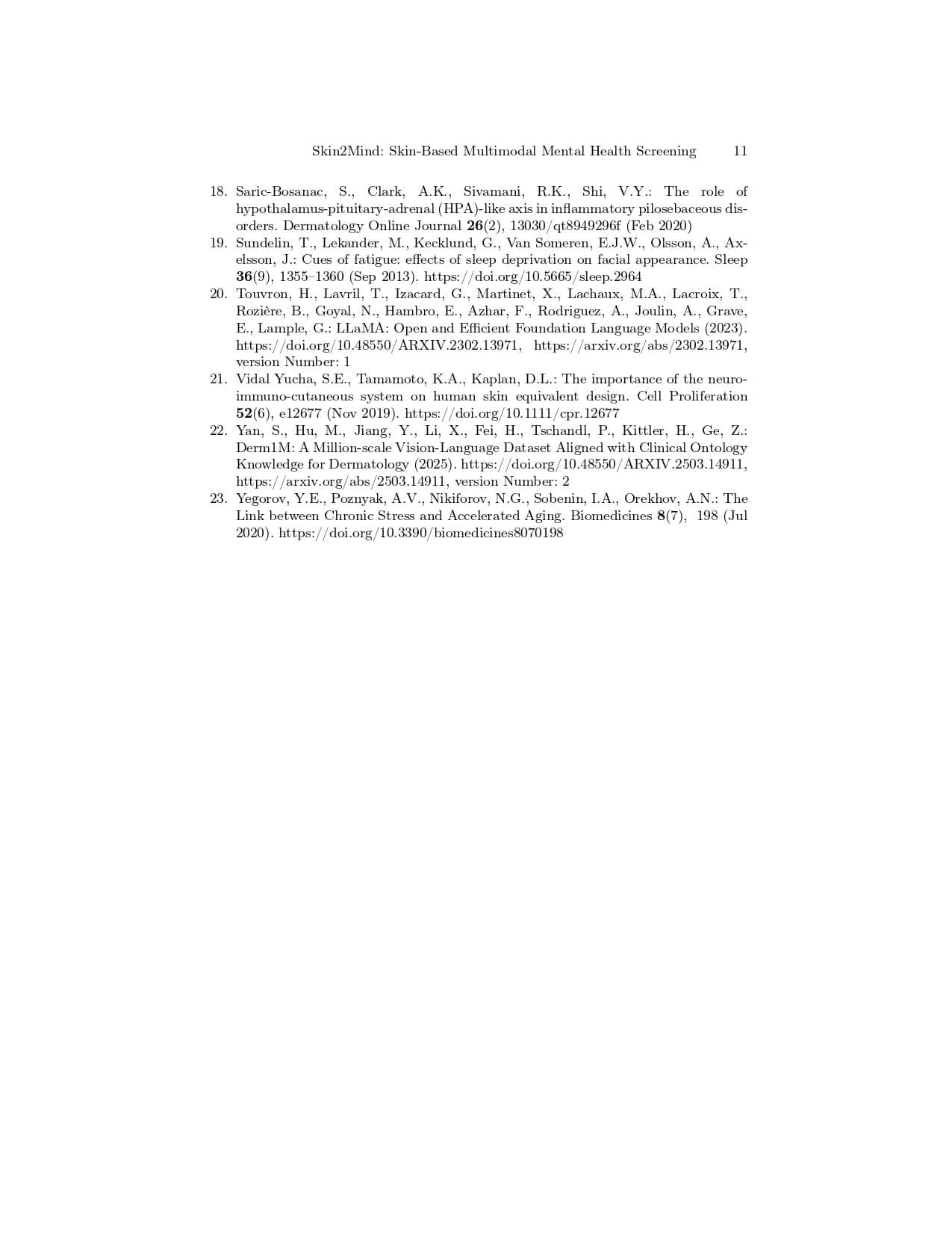 Skin2Mind: A Multimodal Framework for Mental Health Risk Screening via Facial Images and Structured Skin Reports - Page 11